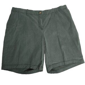 J. Jill Trapunto Shorts Womens Size 20 Stitched Chino Bermuda 9" Olive Green